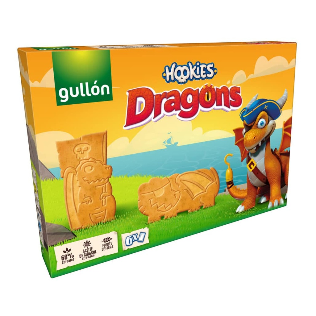 Biscuiti cu cereale Hookies Dragons, 247 g, Gullon