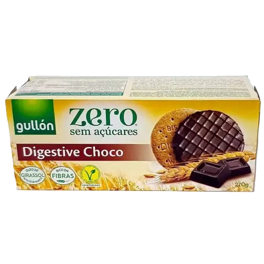 Biscuiti digestivi inveliti in ciocolata neagra Zero, 270 g, Gullon
