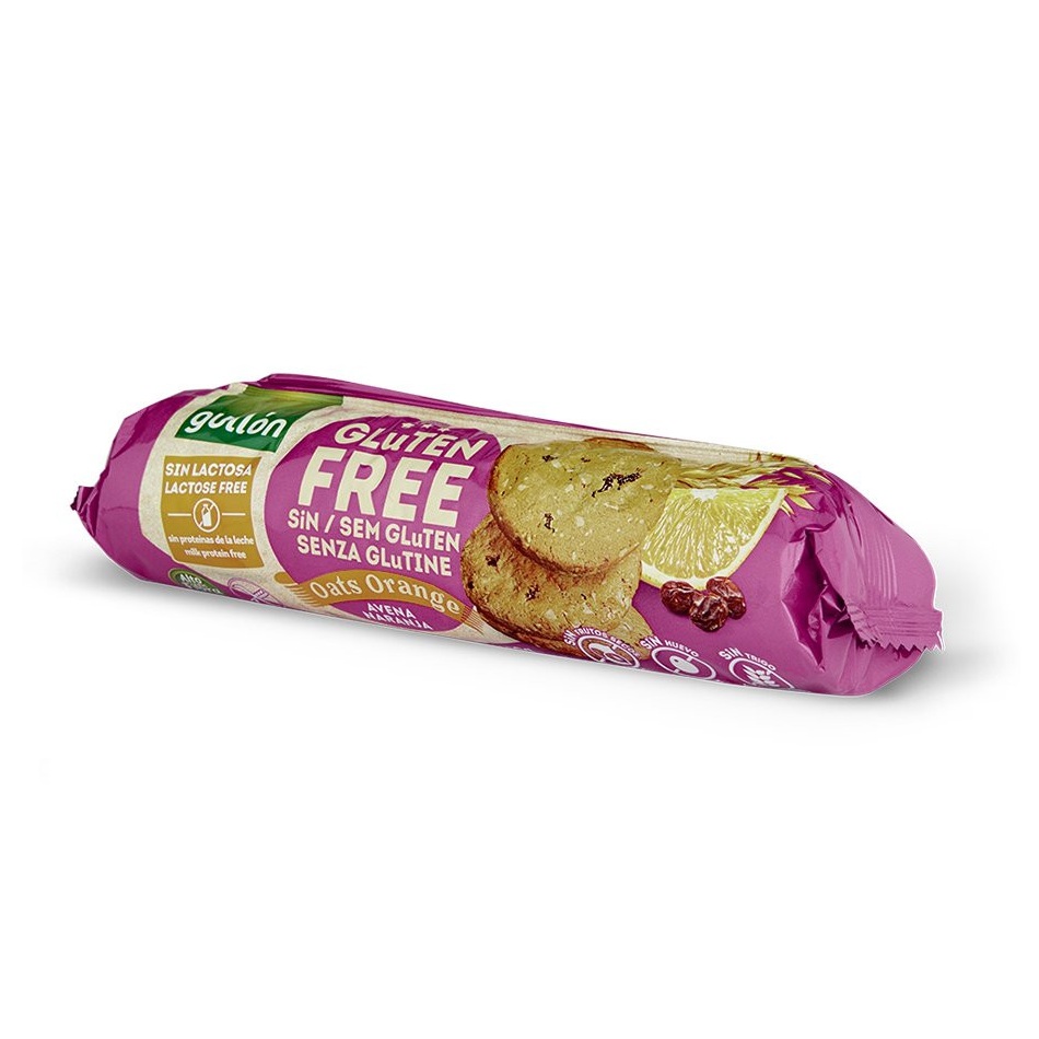 Biscuiti digestivi fara gluten, cu ovaz si portocale, 180 g, Gullon