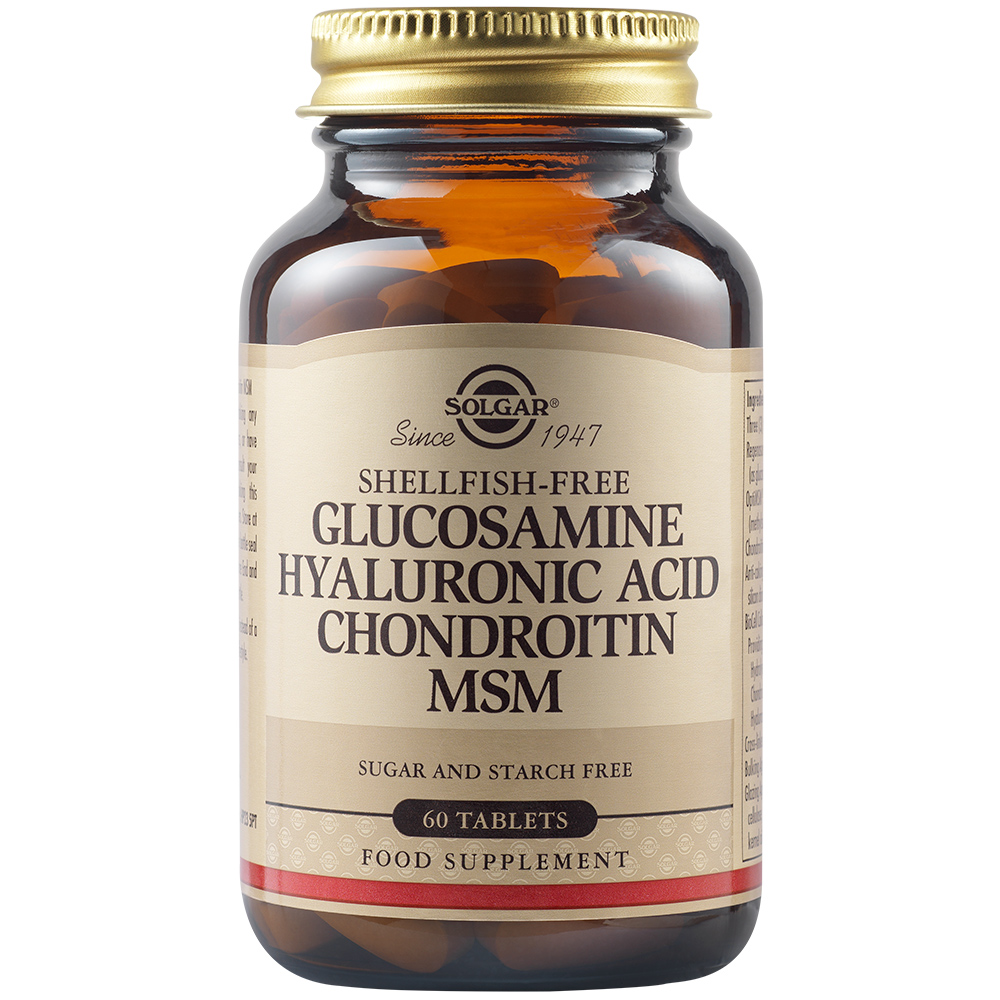 Glucozamina, acid hialuronic, condroitina si MSM, 60 tablete, Solgar