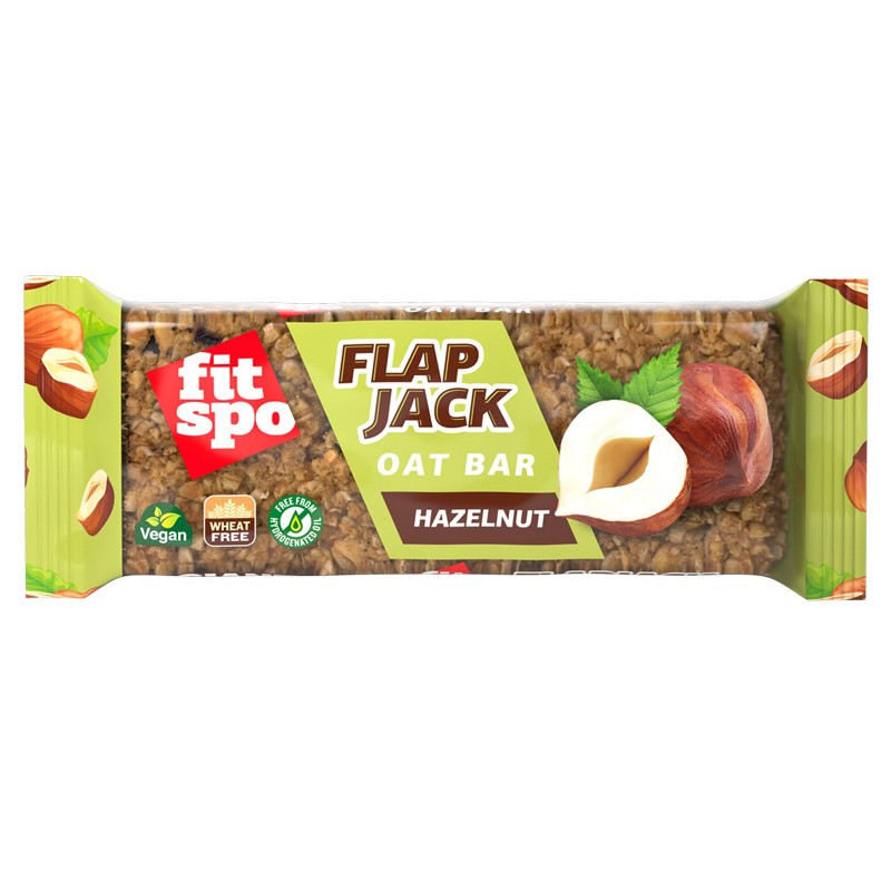 Baton de ovaz Hazelnuts Flapjack, 80 g, FitSpo