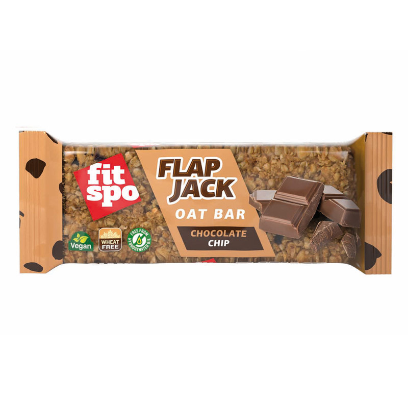 Baton de ovaz Chocolate Chip Flapjack, 80 g, FitSpo