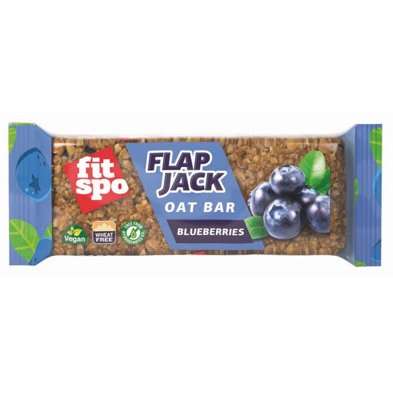 Baton de ovaz Blueberry Flapjack, 80 g, FitSpo