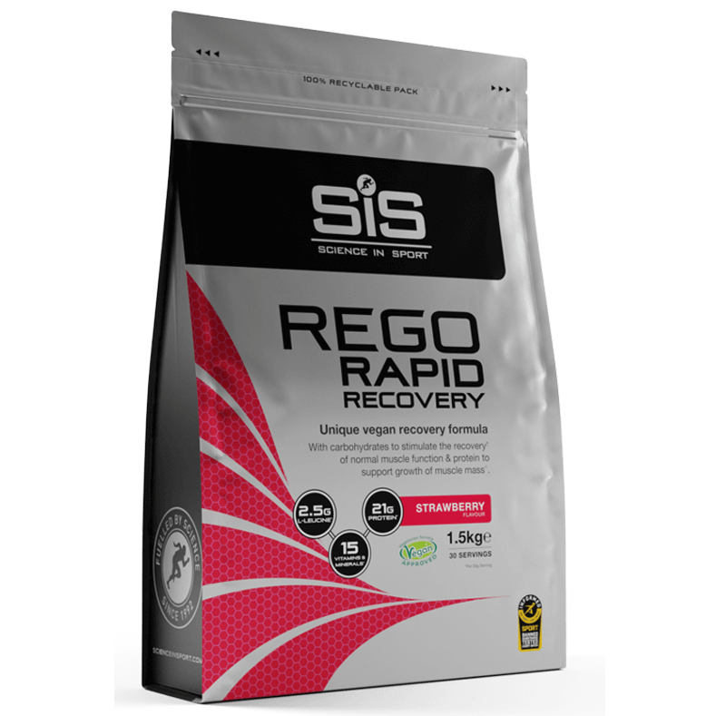 Bautura de refacere cu aroma de capsuni Sis Rego Rapid Recovery, 1.5 kg, Science In Sport