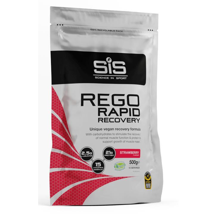 Bautura de refacere cu aroma de capsuni Sis Rego Rapid Recovery, 500 g, Science In Sport