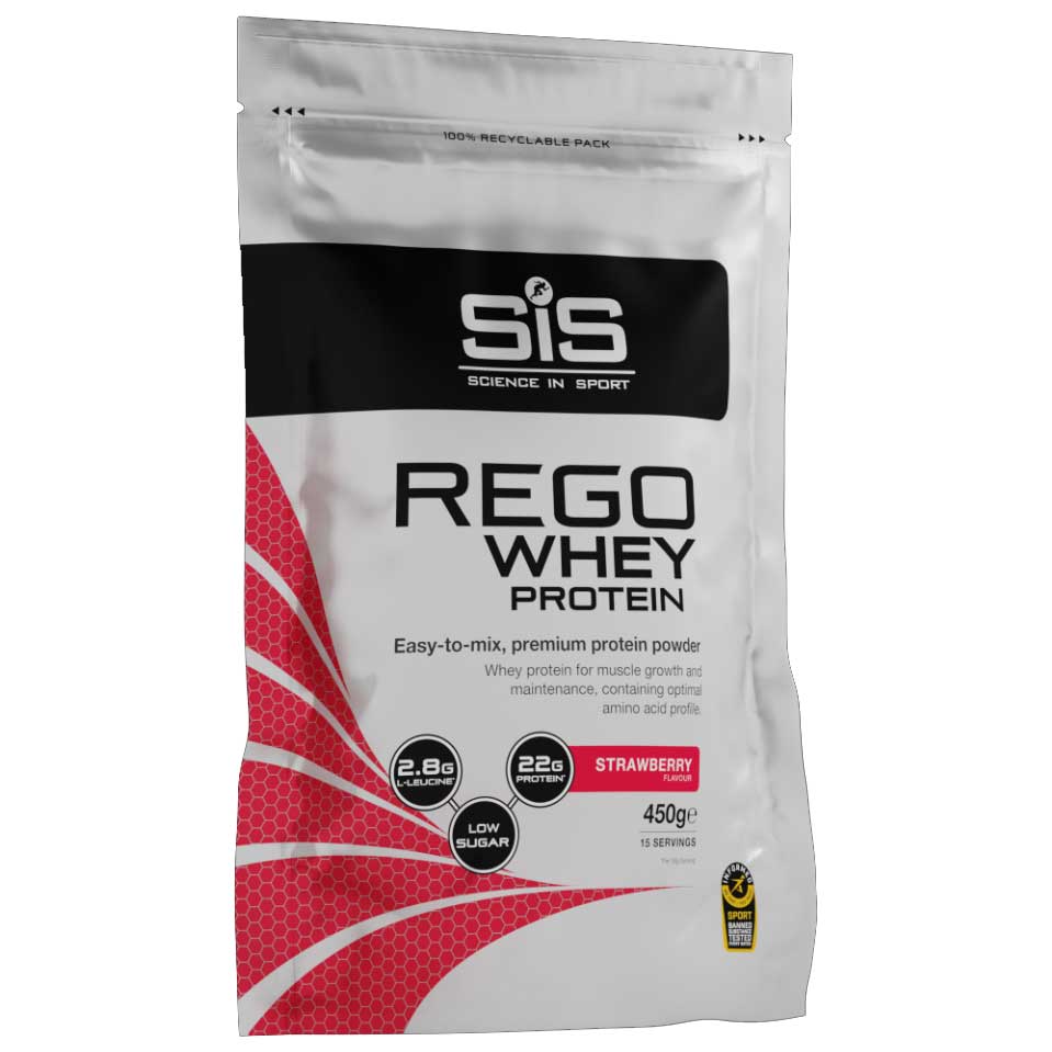 Proteina din zer cu aroma de capsuni Sis Rego Whey Protein, 450 g, Science In Sport