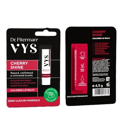 Balsam de buze cu aroma de cirese Cherry Shine Vys, 4.5 g, Doctor Fiterman 744758