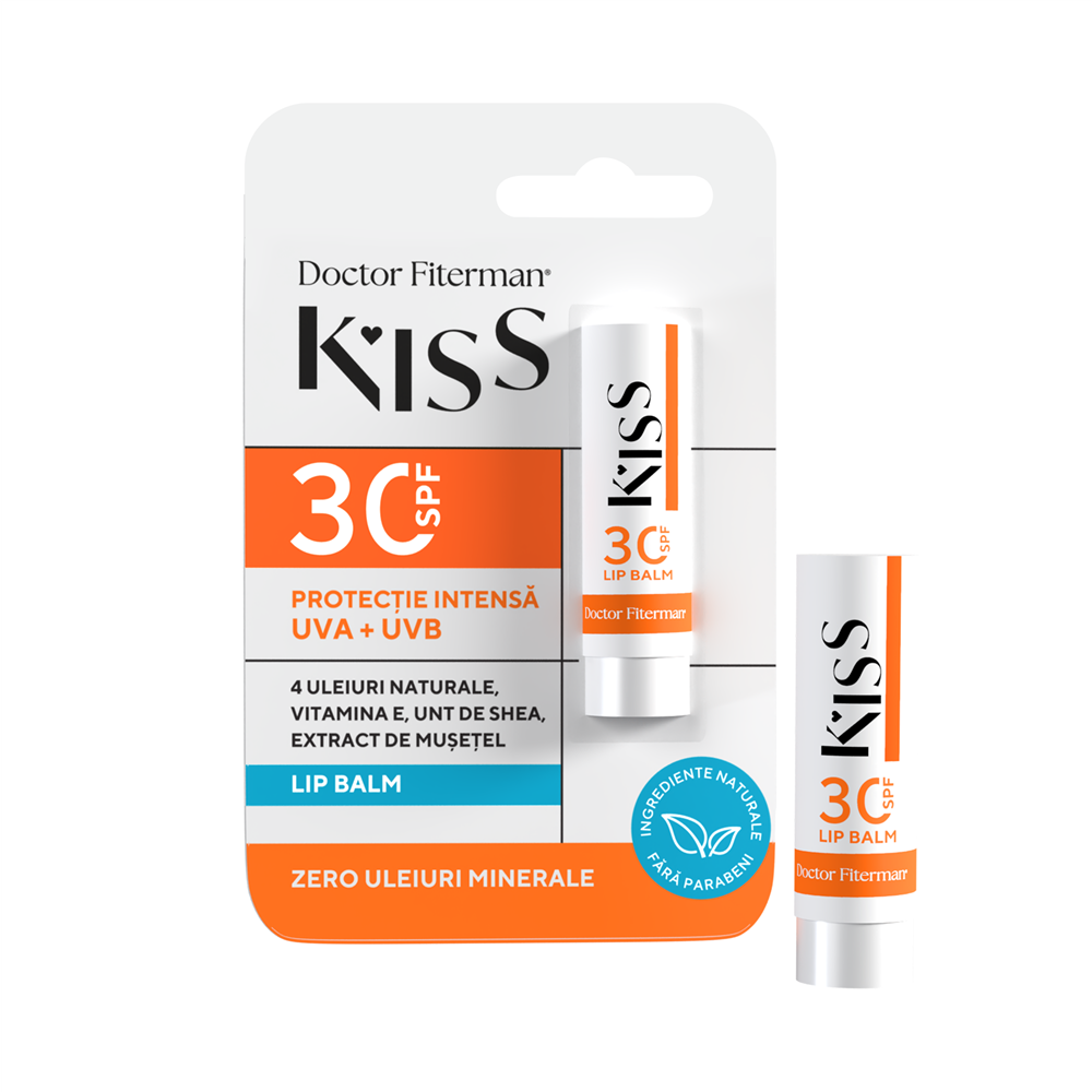 Balsam de buze cu SPF 30 Kiss, 4.5 g, Doctor Fiterman