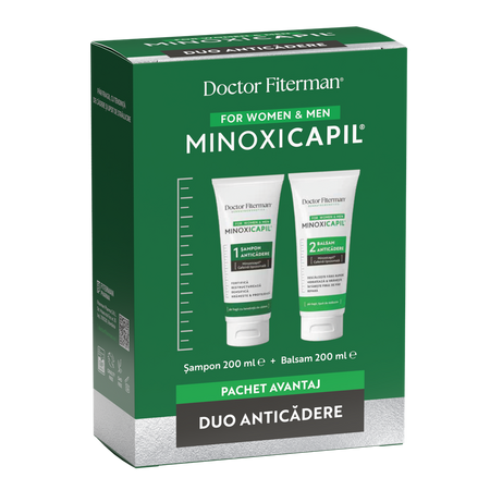 Pachet Sampon, 200 ml + Balsam, 200 ml Minoxicapil, Doctor Fiterman