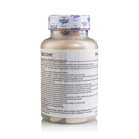 Magnesium Malate, 400 mg, 90 tablete, Secom 726409