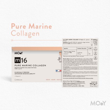 Colagen marin pur cu vitamina C m16, 15 plicuri x 10.1 g, Molecules of Youth 657550