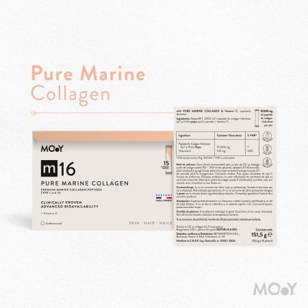 Colagen marin pur cu vitamina C m16, 15 plicuri x 10.1 g, Molecules of Youth 659358