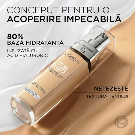 Fond de ten cu acid hialuronic True Match 3.5N, 30 ml, L'Oreal Paris 657557