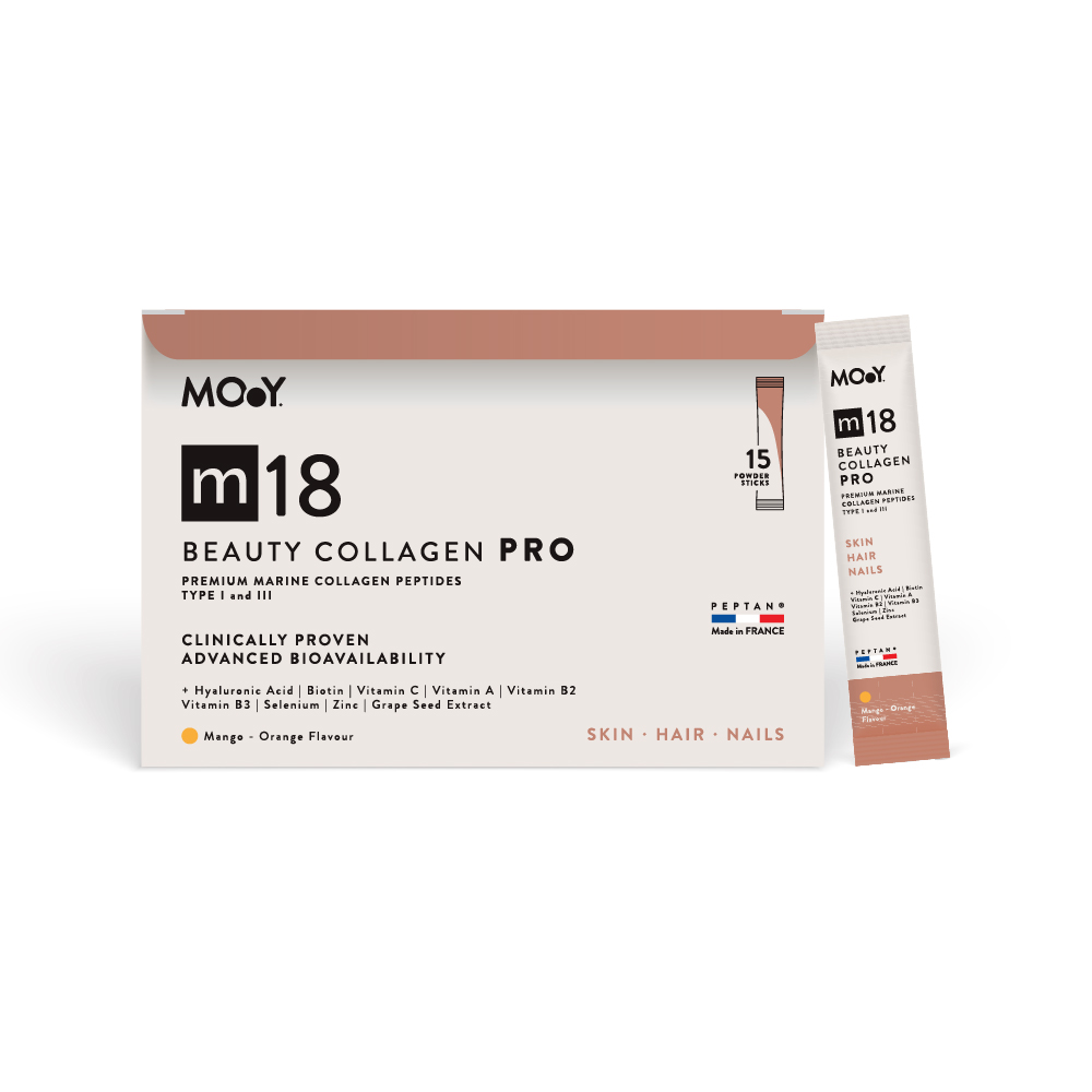 Colagen PRO marin beauty cu aroma de mango si portocale m18, 15 plicuri x 8 g, Molecules Of Youth