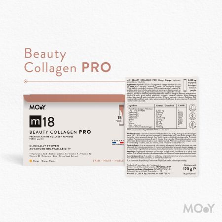 Colagen PRO marin beauty cu aroma de mango si portocale m18, 15 plicuri x 8 g, Molecules Of Youth 657594