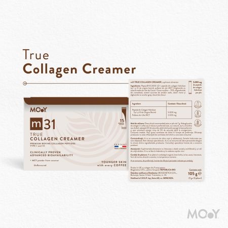Colagen Creamer bovin cu peptide m31, 15 plicuri x 7 g, Molecules of Youth 657662