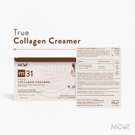 Colagen Creamer bovin cu peptide m31, 15 plicuri x 7 g, Molecules of Youth 659332