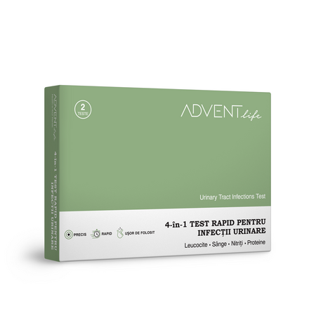 Test rapid infectii urinare 4 in 1, 1 cutie x 2 teste, Advent Life