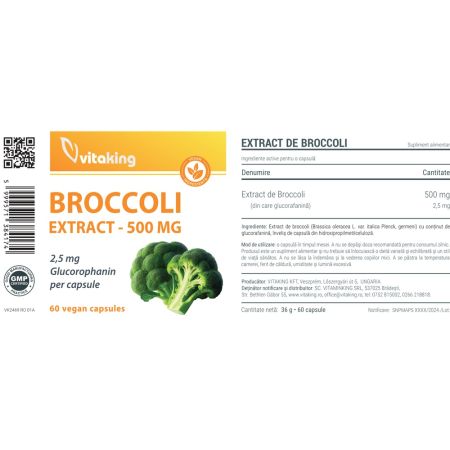 Extract din broccoli, 500 mg, 60 capsule, Vitaking 657771