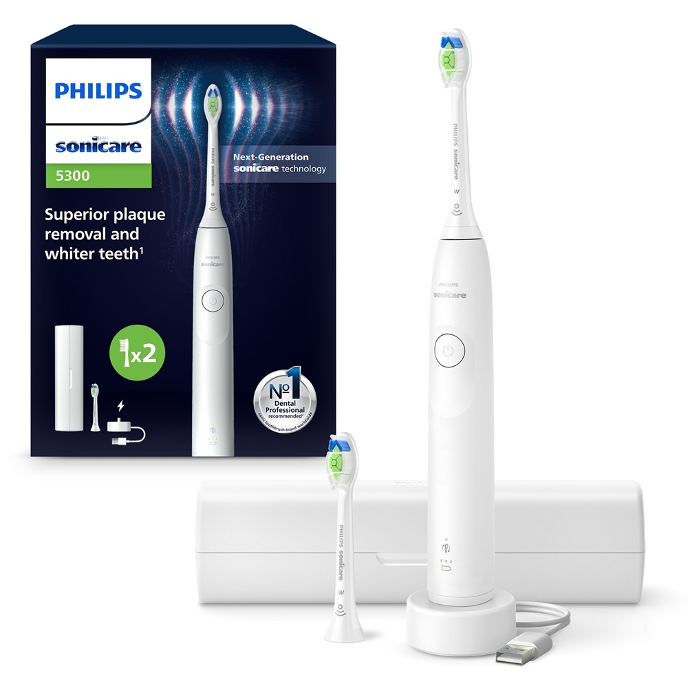 Periuta electrica alba 5300 + toc HX7108/03, 1 bucata, Philips Sonicare