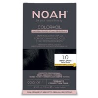 Vopsea de par permanenta fara amoniac pe baza de ulei 1.0 Raven Black Color in Oil, 135 ml, Noah