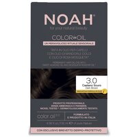 Vopsea de par permanenta fara amoniac pe baza de ulei 3.0 Dark Brown Color in Oil, 135 ml, Noah