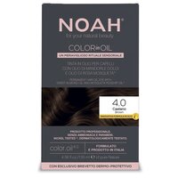 Vopsea de par permanenta fara amoniac pe baza de ulei 4.0 Brown Color in Oil, 135 ml, Noah