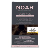 Vopsea de par permanenta fara amoniac pe baza de ulei 5.0 Light Brown Color in Oil, 135 ml, Noah