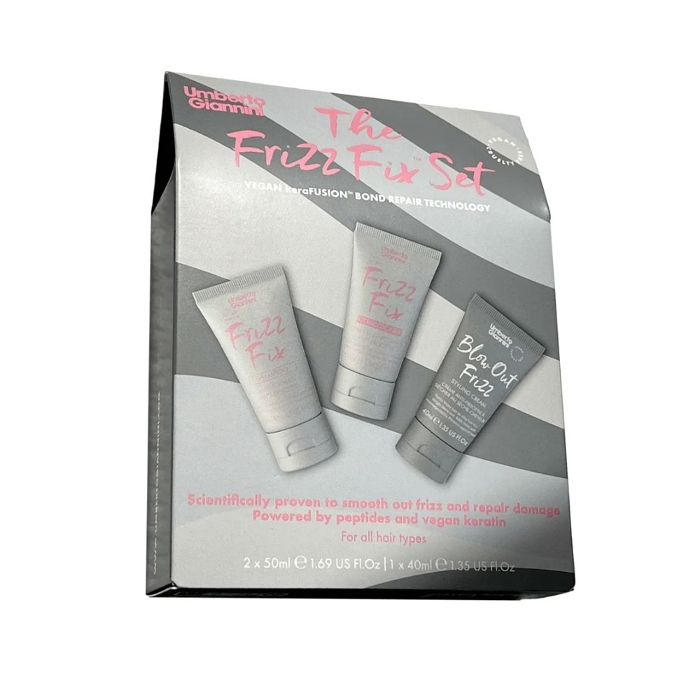 Set Sampon anti-frizz 50 ml + Balsam anti-frizz 50 ml + Crema anti-frizz 50 ml Frizz Fix, Umberto Gianinni