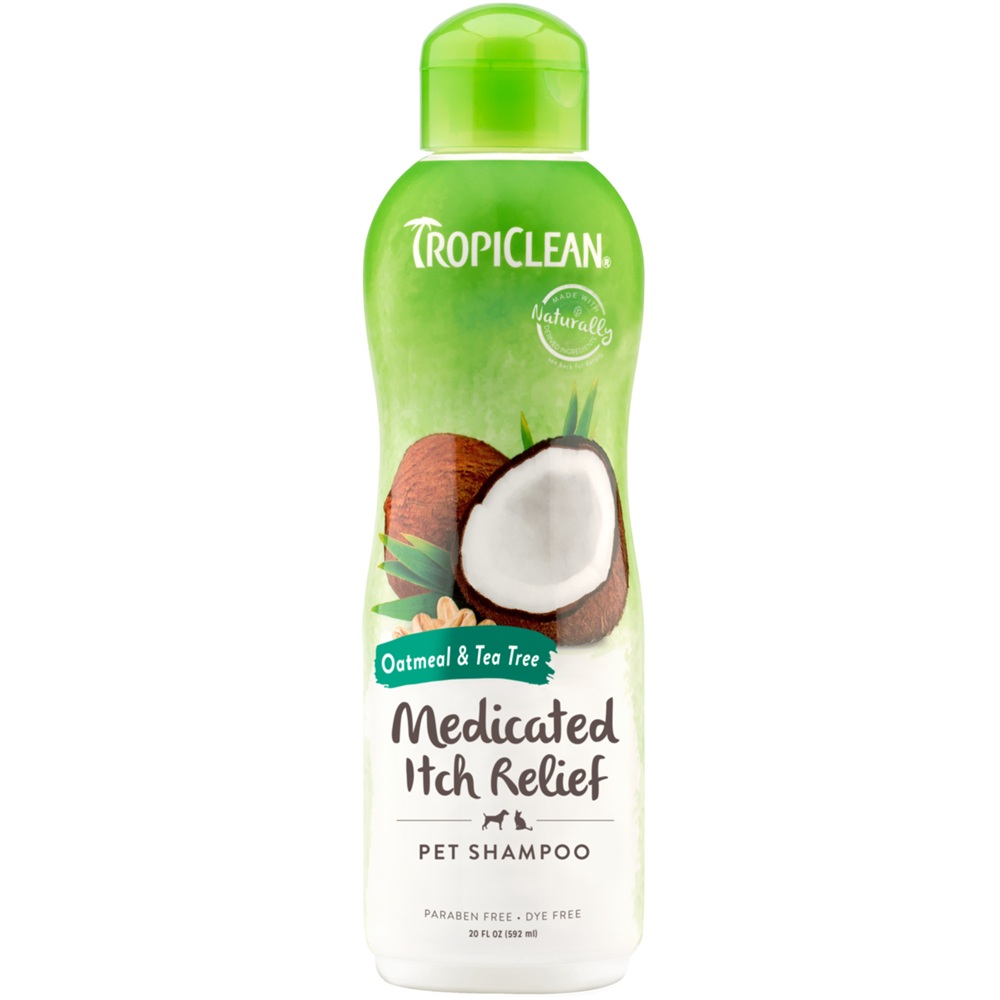 Sampon pentru ameliorarea mancarimii cu fulgi de ovaz si arbore de ceai pentru caini si pisici Grooming, 335 ml, Tropiclean