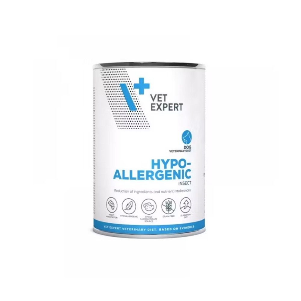 Hrana umeda pentru caini Hypoallergenic Insect, 400 g, Vetexpert