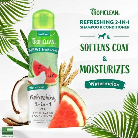 Sampon si balsam 2 in 1 cu pepene galben pentru caini si pisici Grooming, 355 ml, Tropiclean 658351
