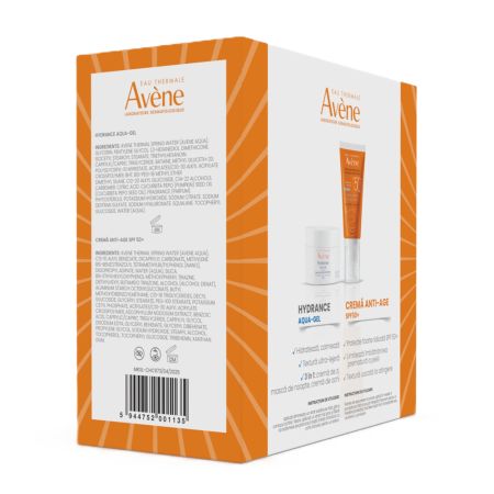 Pachet Gel crema hidratant Hydrance Aqua 50 ml + Crema anti-age cu SPF 50+ 50 ml, Avene 658687
