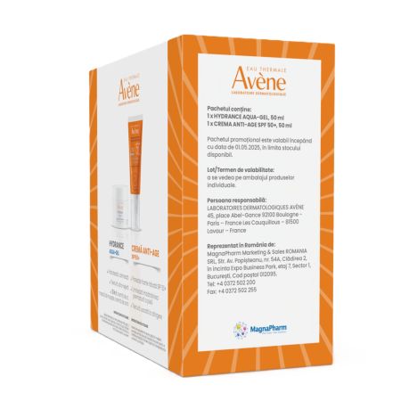 Pachet Gel crema hidratant Hydrance Aqua 50 ml + Crema anti-age cu SPF 50+ 50 ml, Avene 658688