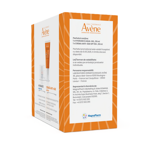 Pachet Gel crema hidratant Hydrance Aqua 50 ml + Crema anti-age cu SPF 50+ 50 ml, Avene 658688
