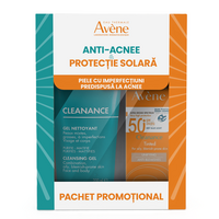 Pachet Gel de Curatare 200 ml + Crema nuantatoare cu protectie solara SPF 50+ 50 ml Cleanance, Avene