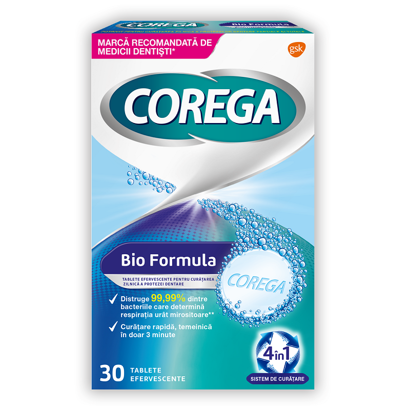 Tablete Bio Formula Corega, 30 tablete, Gsk