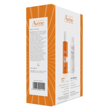 Pachet Spray pentru protectie solara cu SPF 50 200 ml + Apa termala spray 150 ml, Avene 658789