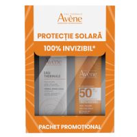 Pachet Spray pentru protectie solara cu SPF 50 200 ml + Apa termala spray 150 ml, Avene