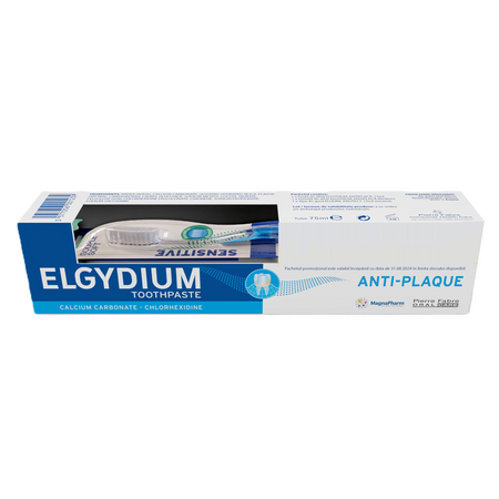 Pachet Pasta de dinti antiplaca 75 ml + Periuta de dinti Clinix M, Elgydium
