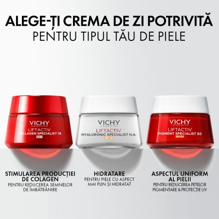Crema antirid de zi cu SPF 30 Liftactiv Hyaluronic Specialist HA, 50 ml, Vichy 674574