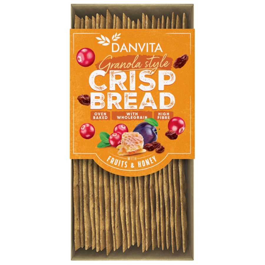 Paine crocanta cu fructe de padure si miere, 130 g, Danvita