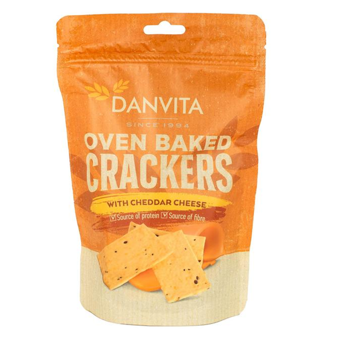 Crackers cu branza Cheddar, 100 g, Danvita