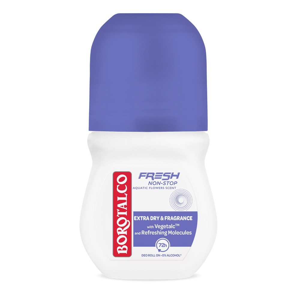 Deodorant roll-on Fresh Non-Stop Aquatic Flowers Scent, 50 ml, Borotalco