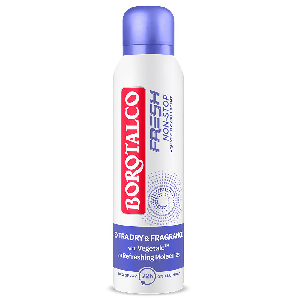 Deodorant Spray Fresh Non-Stop Aquatic Flowers Scent, 150 ml, Borotalco