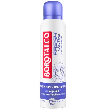 Deodorant Spray antiperspirant Fresh Non-Stop Aquatic Flowers Scent, 150 ml, Borotalco