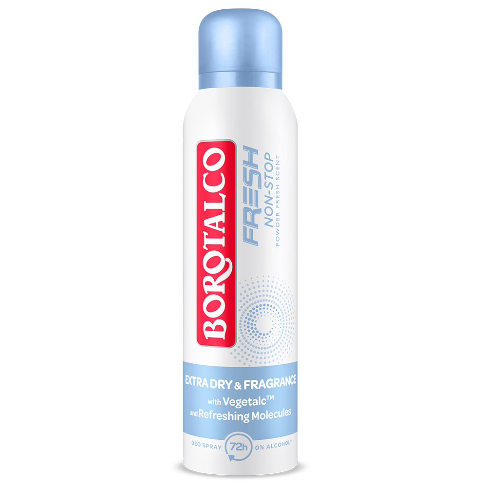 Deodorant Spray Fresh Non-Stop Fresh Talc Scent, 150 ml, Borotalco