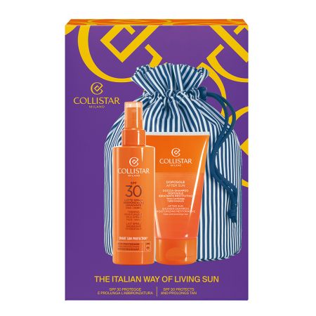 Set Spray protectie solara cu SPF30 200ml + Sampon si Gel de Dus After Sun 150ml + Saculet textil, Collistar 659230