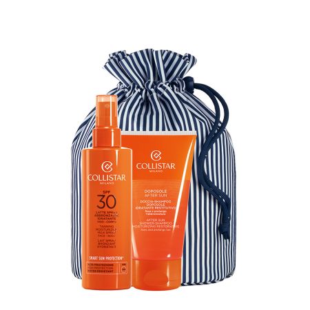 Set Spray protectie solara cu SPF30 200ml + Sampon si Gel de Dus After Sun 150ml + Saculet textil, Collistar 659229