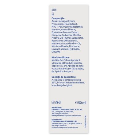 Gel calmant roll-on Mobilin, 50 ml, Viva Pharma 708629